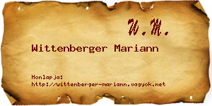 Wittenberger Mariann névjegykártya